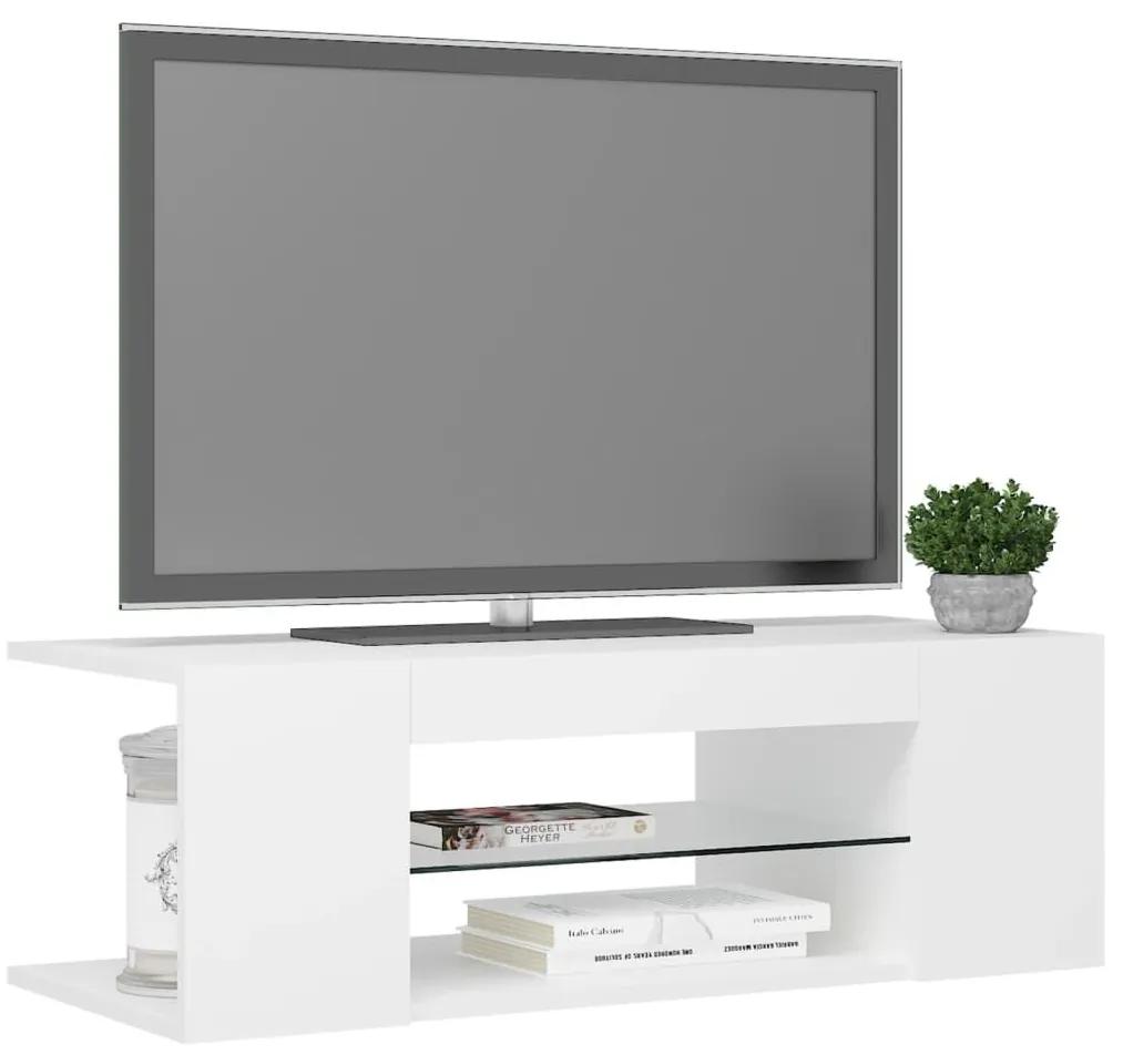 Έπιπλο Τηλεόρασης με LED Λευκό 90x39x30 εκ. - Λευκό
