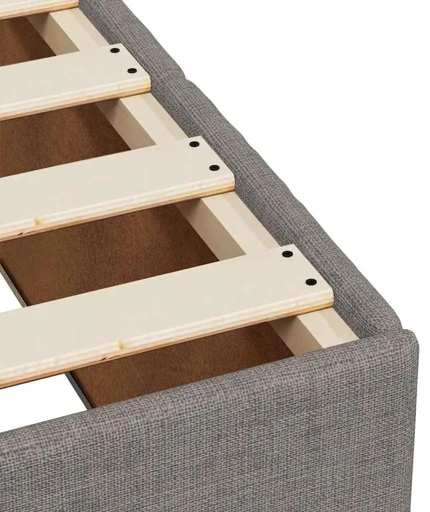 Κρεβάτι Boxspring με Στρώμα Taupe 200x200 εκ. Υφασμάτινο - Μπεζ-Γκρι