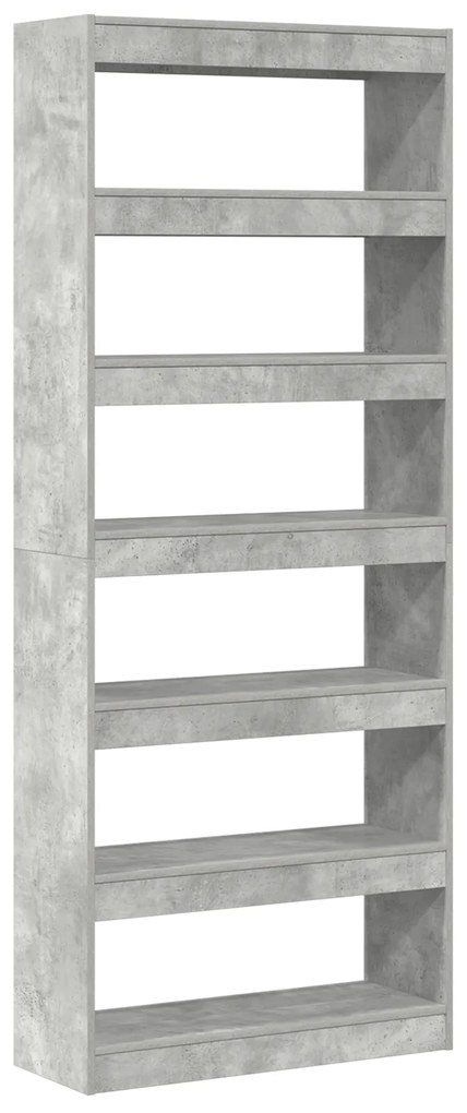 vidaXL Βιβλιοθήκη/Διαχωριστικό Δωματίου Concrete Grey 80x30x198 εκ.