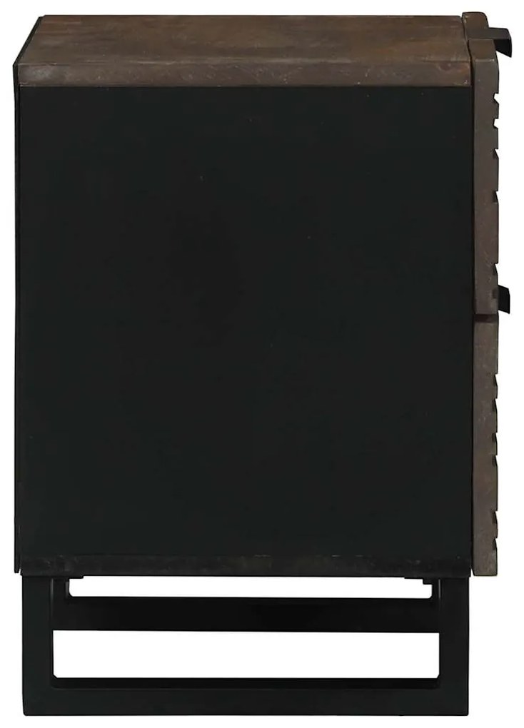 vidaXL Κομοδίνο 2 pcs Καρυδιά 40 x 33 x 46 εκ. Μασίφ ξύλο μάνγκο