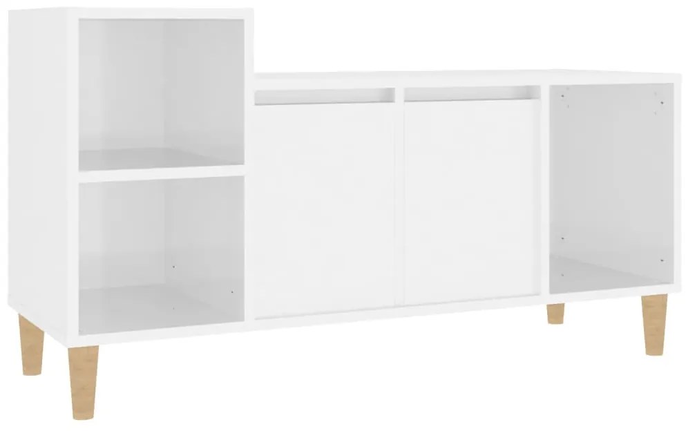 vidaXL Έπιπλο Τηλεόρασης Γυαλ. Λευκό 100x35x55 εκ. Επεξεργασμένο Ξύλο