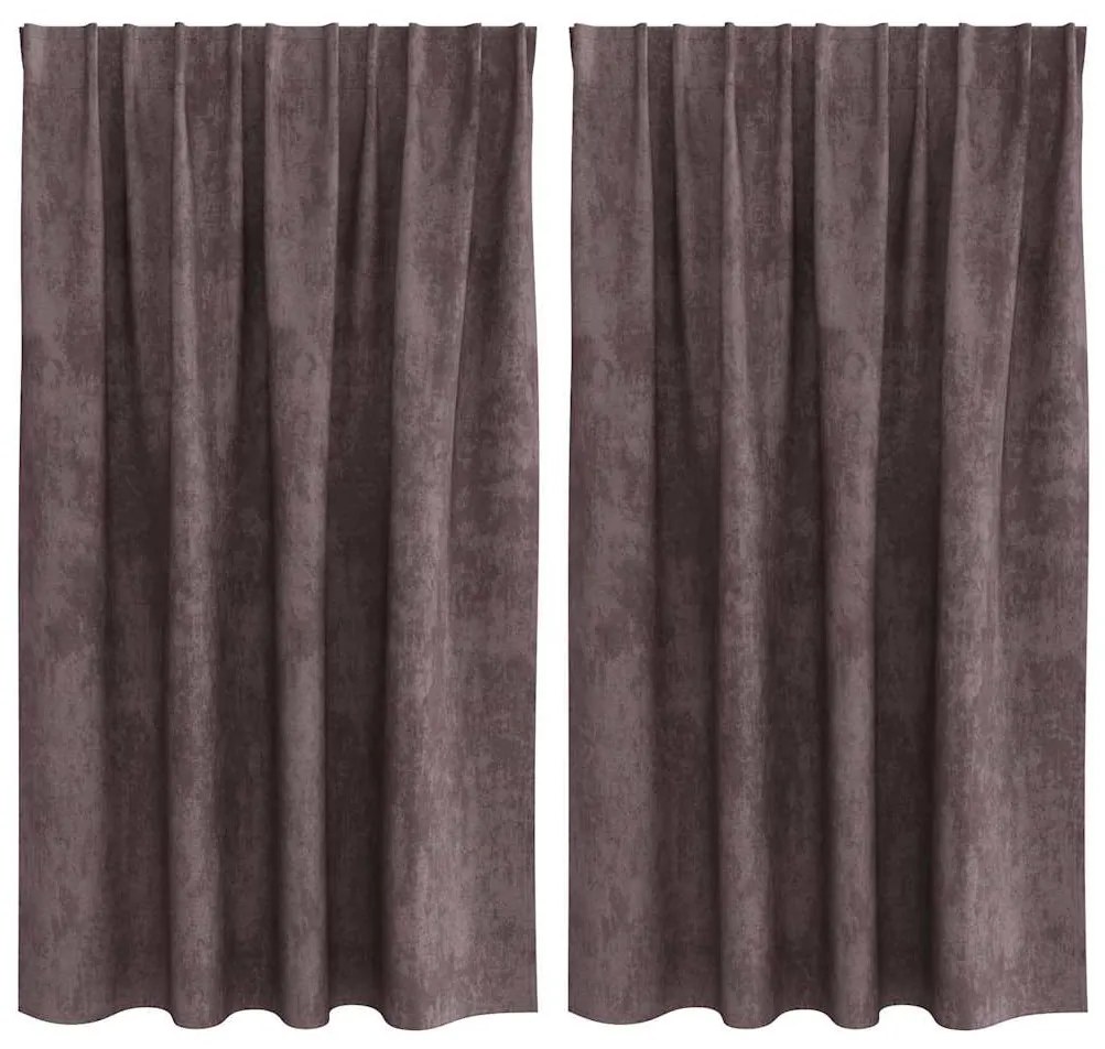 vidaXL Κουρτίνα με κουρτίνες 2 pcs Καφέ 140 x 140 cm Βελούδο