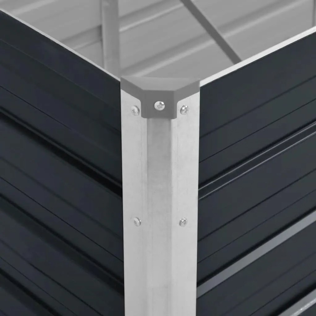 vidaXL Ζαρντινιέρα Υπερυψωμένη Ανθρακί 100x40x77 εκ. Γαλβαν. Χάλυβας
