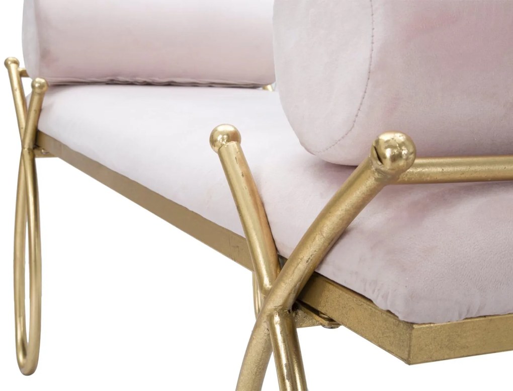 Ταμπουρέ Ροζ/Χρυσό RIBBON 49x112.5x53