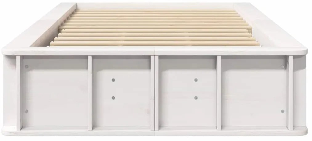vidaXL Σκελετός Κρεβατιού Λευκό 210 x 118 x 30 εκ Στερεά ξυλεία πεύκου