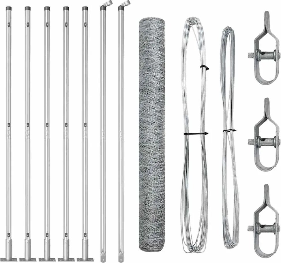 vidaXL Στύλος Περιφράξεων Ασημί