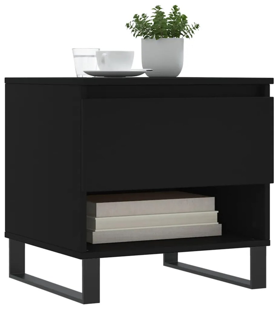 vidaXL Τραπεζάκι Σαλονιού Μαύρο 50 x 46 x 50 εκ. από Επεξεργ. Ξύλο