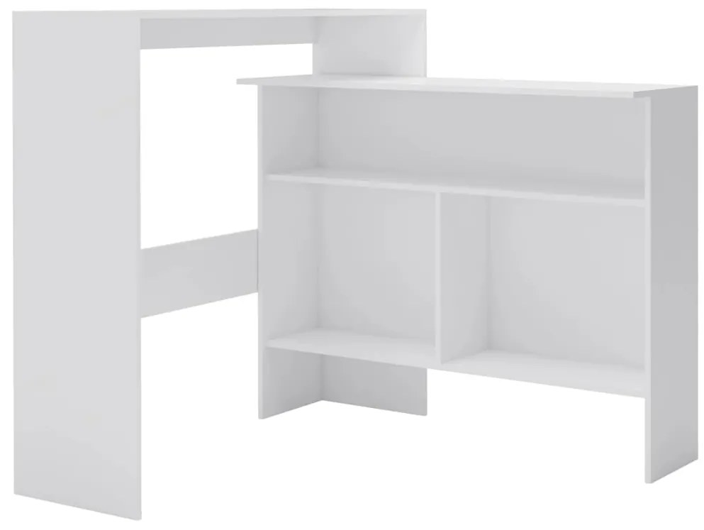 vidaXL Τραπέζι Μπαρ με 2 Επιφάνειες Λευκό 130 x 40 x 120 εκ.
