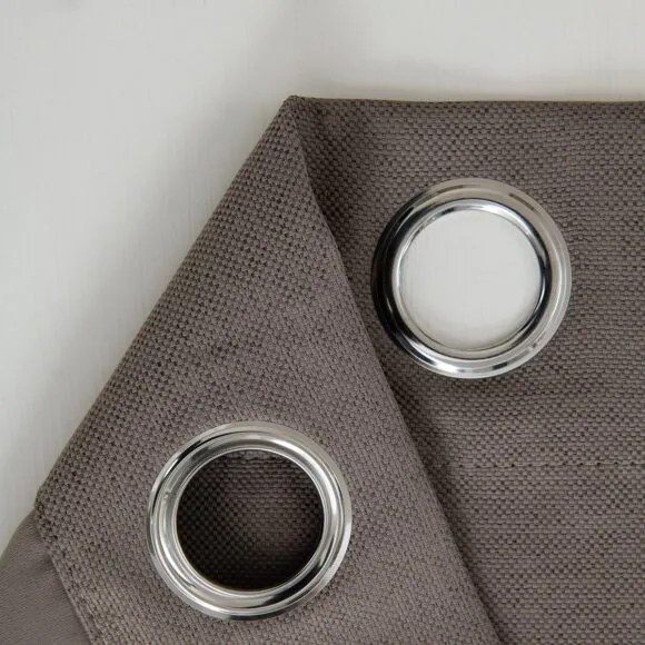 Beauty Home Κουρτίνα Blackout Jacquard σκίασης με 8 μεταλλικούς κρίκους Glare Art 8444 140x270 Μόκα