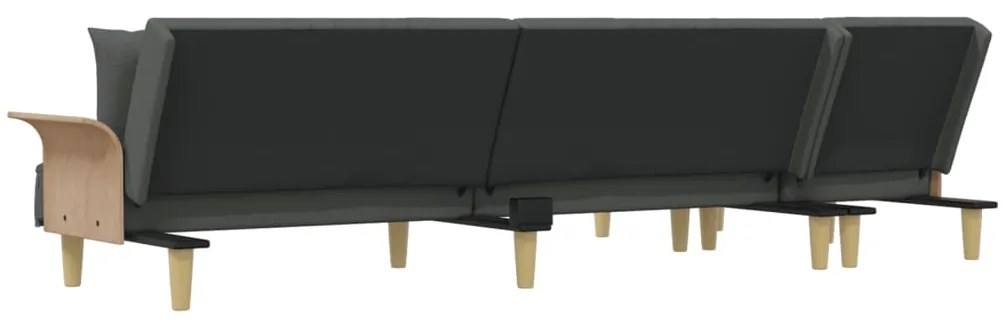 Καναπές Κρεβάτι Γωνιακός Σκ. Γκρι 279x140x70 εκ. Υφασμάτινος - Γκρι