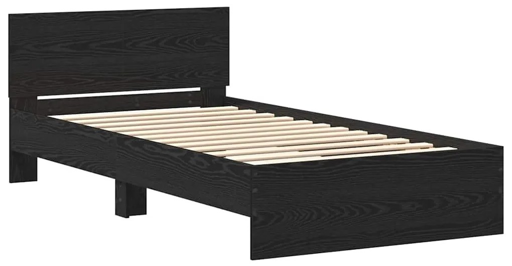 vidaXL Κρεβάτι με Κεφαλάρι Μαύρη Οξυά 100 x 200 cm Επεξεργασμένο ξύλο