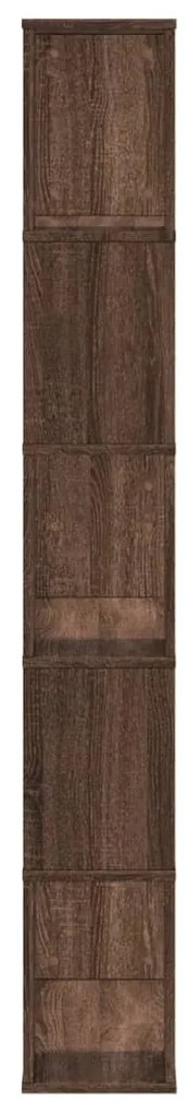 Βιβλιοθήκη 5 Επιπέδων Καφέ Δρυς 80,5x23,5x162,5εκ Επεξεργ. Ξύλο - Καφέ