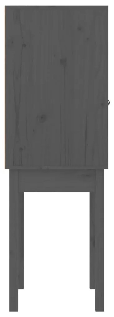vidaXL Ντουλάπι Ψηλό Γκρι 60x40x120 εκ. από Μασίφ Ξύλο Πεύκου