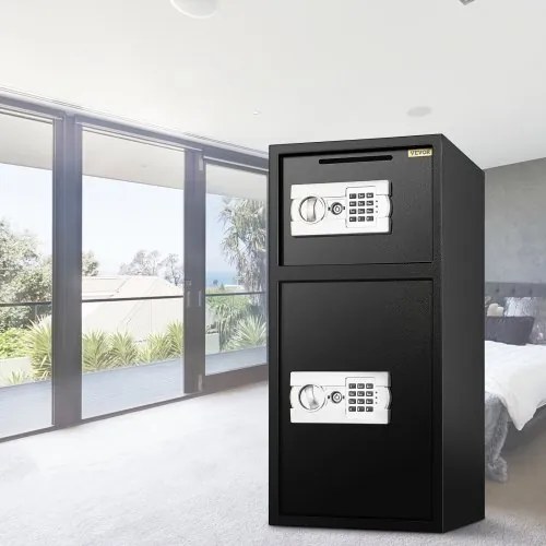 VEVOR 33" Digital Double Door Safe Depository Box Gun Safes Cash Office Security Lock Strong Iron Larger Digital Safe Box