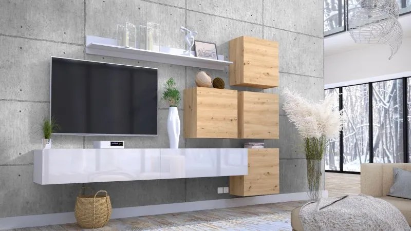 LIMA wall unit white/ artisan oak DIOMMI FUR-MANILA-BI/DAB ARTISAN DIOMMI-60-20228