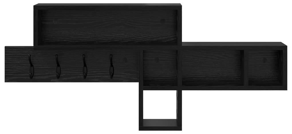 vidaXL Τοίχου Κρεμάστρα με ράφι Μαύρη δρυς 100 x 12 x 43.5 εκ