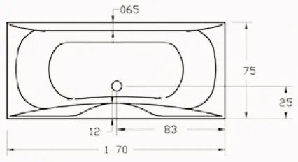 Μπανιέρα Sanitec Iris-170 x 75 εκ.