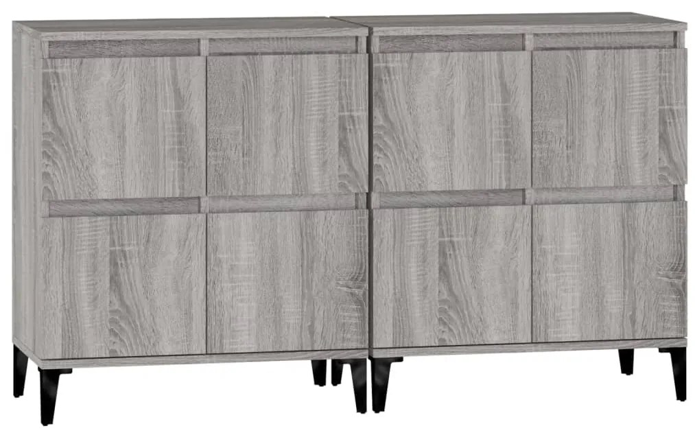 vidaXL Ντουλάπι 2 τεμ. Γκρι Sonoma 60x35x70 εκ. από Επεξεργασμένο Ξύλο