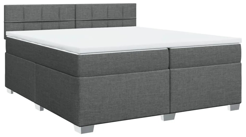 ΚΡΕΒΑΤΙ BOXSPRING ΜΕ ΣΤΡΩΜΑ ΣΚΟΥΡΟ ΓΚΡΙ 200X200 ΕΚ. ΥΦΑΣΜΑΤΙΝΟ 3285996