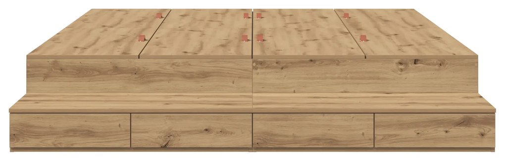 vidaXL Κρεβάτι αποθήκευσης από καστανιά 200x200 εκ.