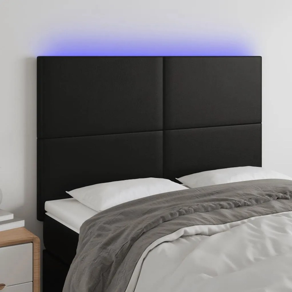 Κεφαλάρι Κρεβατιού LED Μαύρο 144x5x118/128 εκ 3122234
