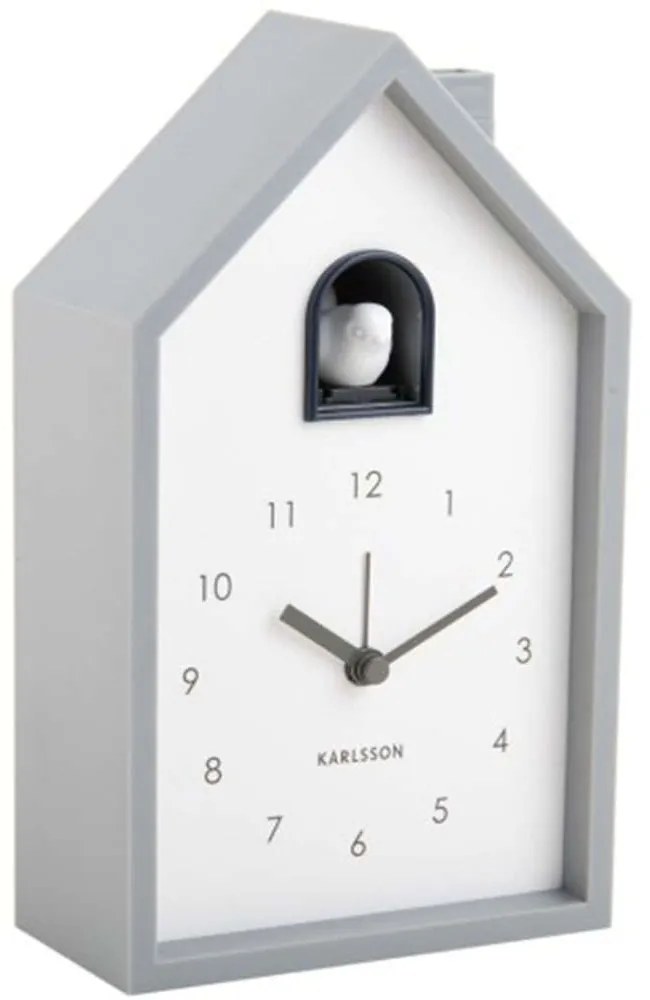 Ρολόι Επιτραπέζιο - Ξυπνητήρι Modern Cuckoo KA6015GY 12x6x20cm Grey-White Karlsson ABS