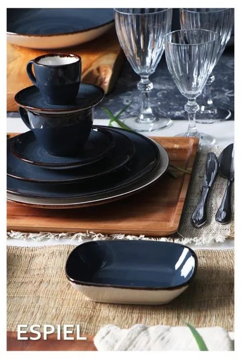 Terra Grey Πιάτο Ρηχό Κεραμικό Γκρι με Διάμετρο 26.5cm