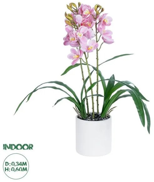 Διακοσμητικό Φυτό Ροζ Κυμβίδιο Artificial Garden 21403 Globostar 21403 Ροζ