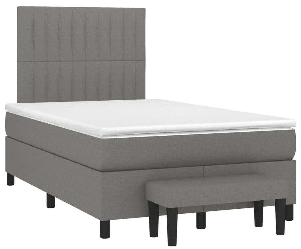 ΚΡΕΒΑΤΙ BOXSPRING ΜΕ ΣΤΡΩΜΑ ΣΚΟΥΡΟ ΓΚΡΙ 120X200 ΕΚ. ΥΦΑΣΜΑΤΙΝΟ 3136742