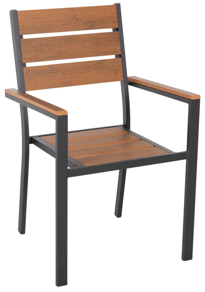 ΠΟΛΥΘΡΟΝΑ ΑΛΟΥΜΙΝΙΟΥ SAGA HM5981.03 ΑΝΘΡΑΚΙ-POLYWOOD ΣΕ ΦΥΣΙΚΟ 55x55x86Υεκ.