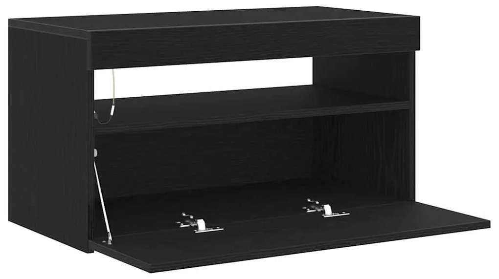 vidaXL Ντουλάπι TV 2 pcs Μαύρο 75 x 35 x 40 εκ. Επεξεργασμένο ξύλο