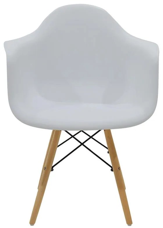 Καρέκλα - Πολυθρόνα Julita PP λευκό-φυσικό πόδι 62x60x78.5 εκ.