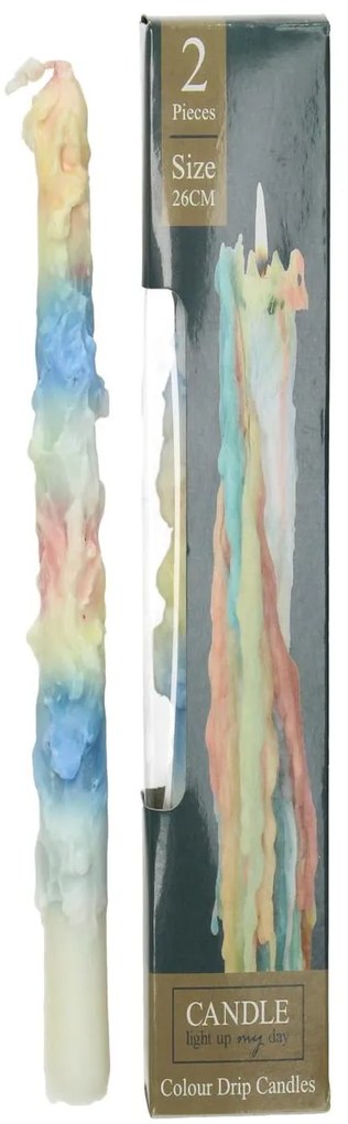 Κερί ArteLibre Πολύχρωμο 6x2.7x26cm Σετ 2Τμχ-05152309