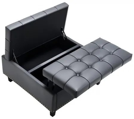 VEVOR 31 in Square Leather Ottoman with Storage Coffee Table for Living Room