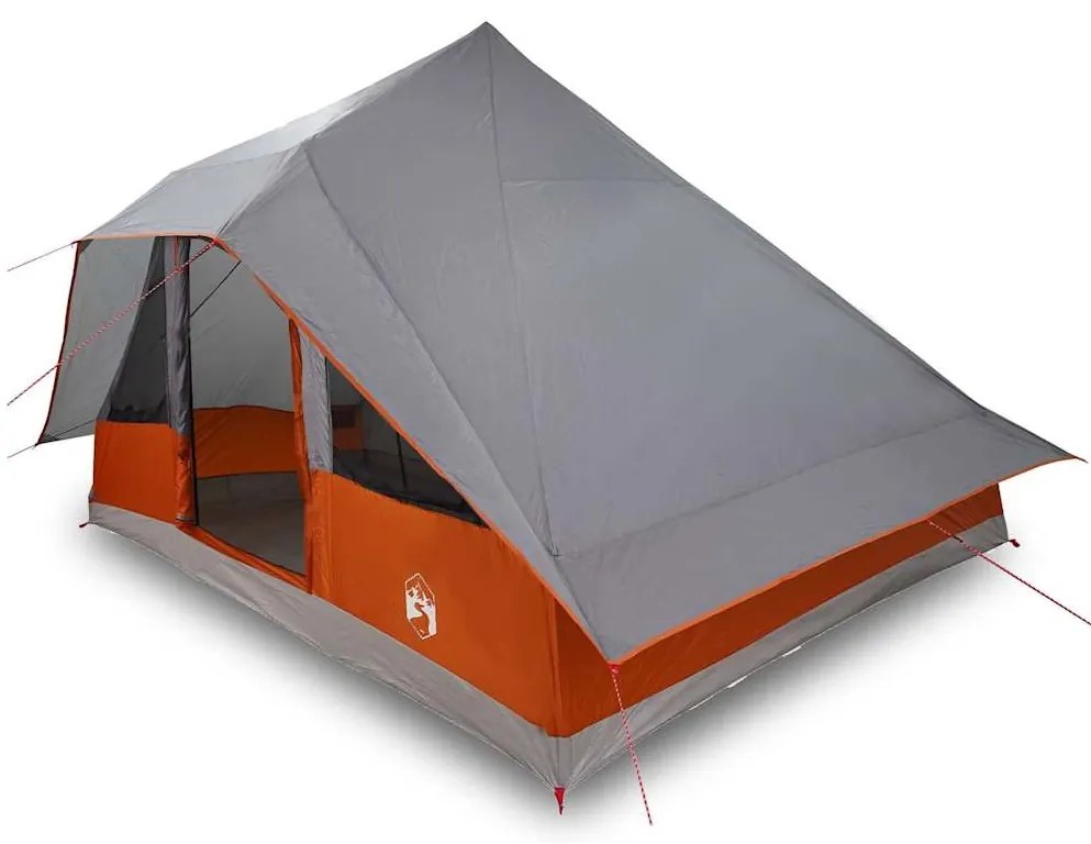 vidaXL Σκηνή Τιπί Γκρι και Πορτοκαλί 364 x 281 x 257 εκ. ταφτάς