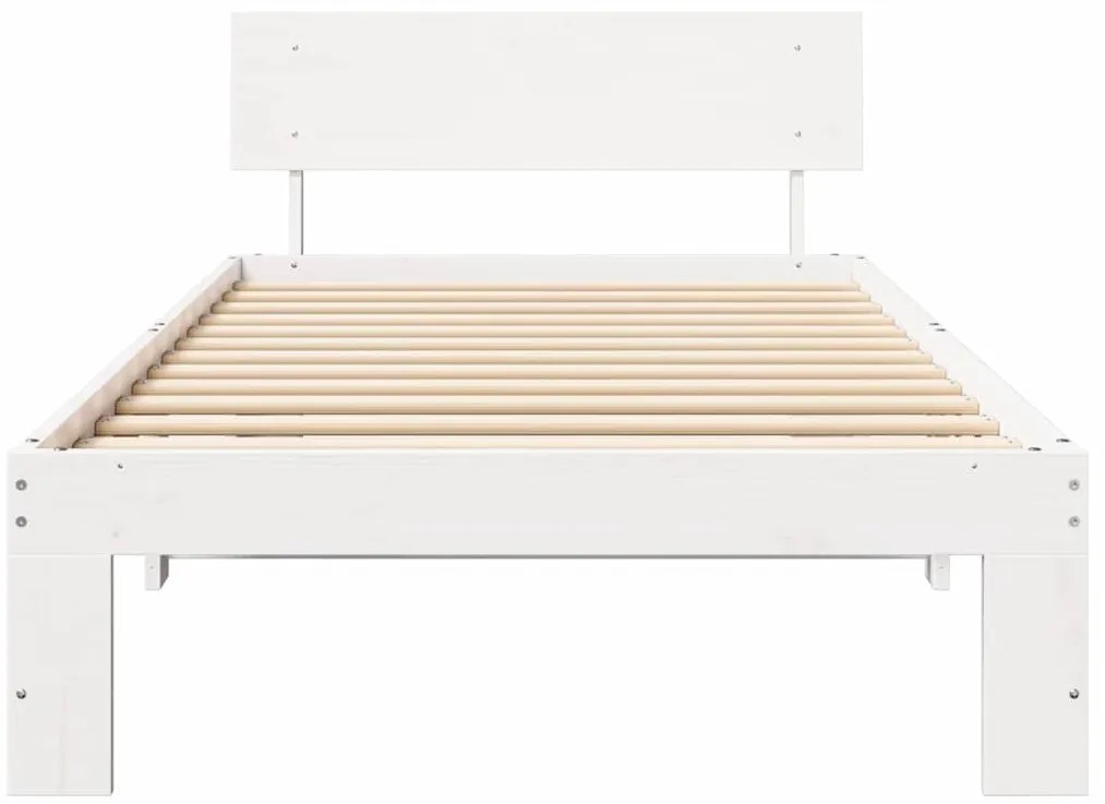 vidaXL Σκελετός Κρεβατιού Λευκό 80 x 200 cm Μασίφ ξύλο πεύκου