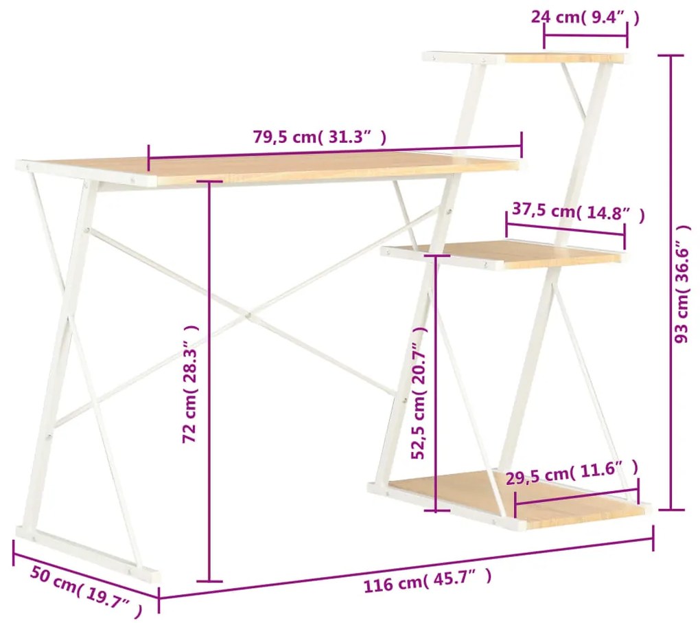 ΓΡΑΦΕΙΟ ΜΕ ΡΑΦΙΑ ΛΕΥΚΟ / ΧΡΩΜΑ ΔΡΥΟΣ 116 X 50 X 93 ΕΚ. 20291