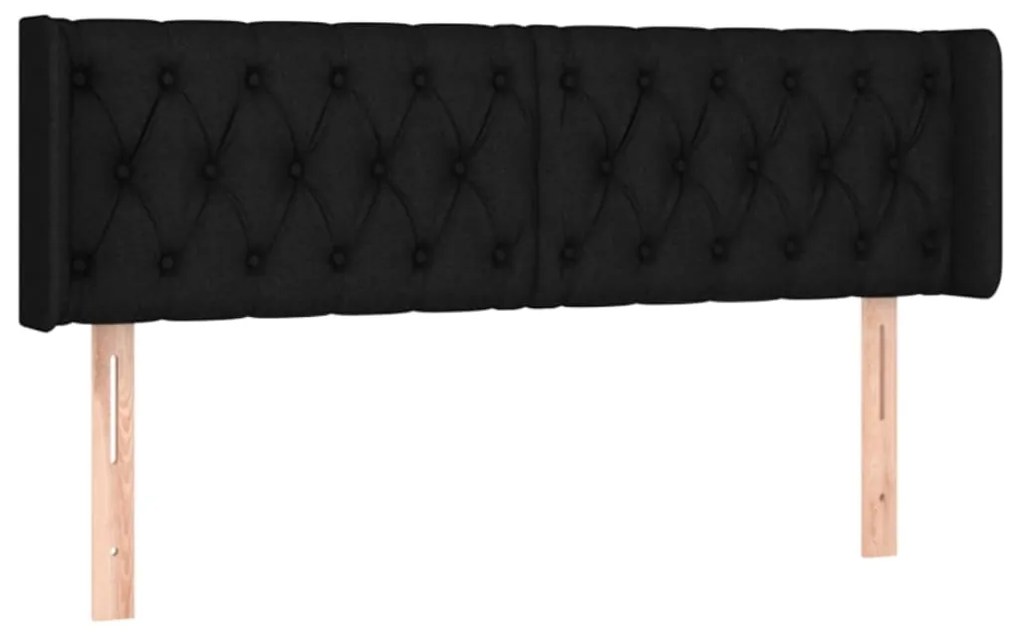 vidaXL Κεφαλάρι Κρεβατιού LED Μαύρο 163x16x78/88 εκ. Υφασμάτινο