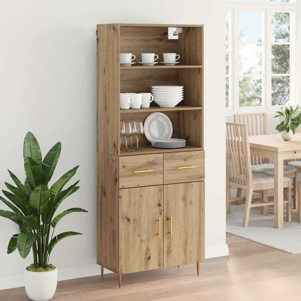 vidaXL Highboard Artisan Oak 69,5 x 34 x 180 εκ. Επεξεργασμένο ξύλο