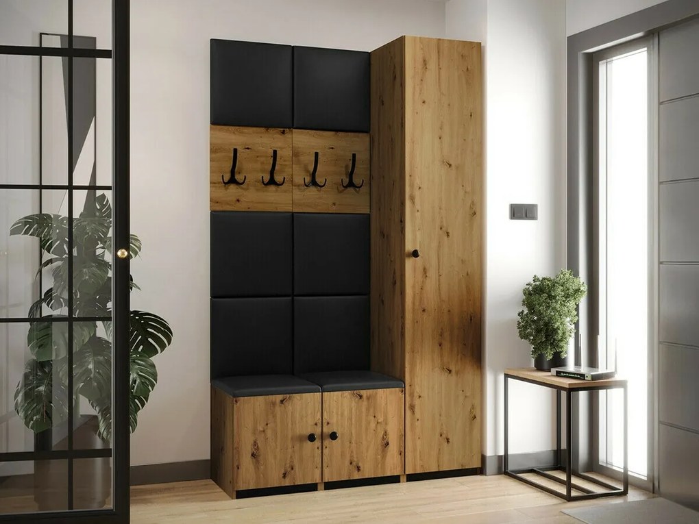 Ντουλάπα Hartford E107, Artisan βελανιδιά, 214x42x44cm, 42 kg, Πόρτες ντουλάπας: Με μεντεσέδες, Αριθμός ραφιών: 2, Αριθμός ραφιών: 2 | Epipla1.gr