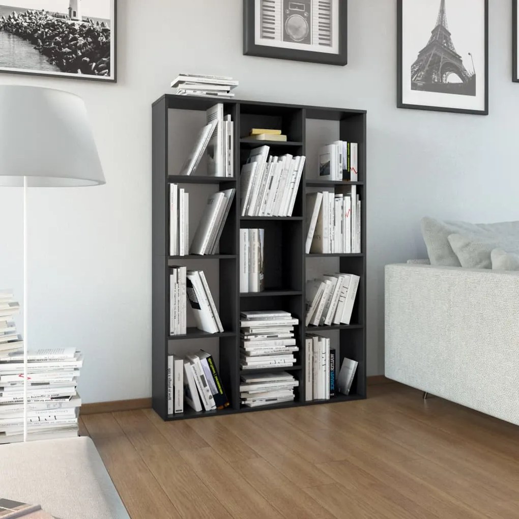 vidaXL Διαχωριστικό/Βιβλιοθήκη Μαύρο 100x24x140 εκ. από Μοριοσανίδα