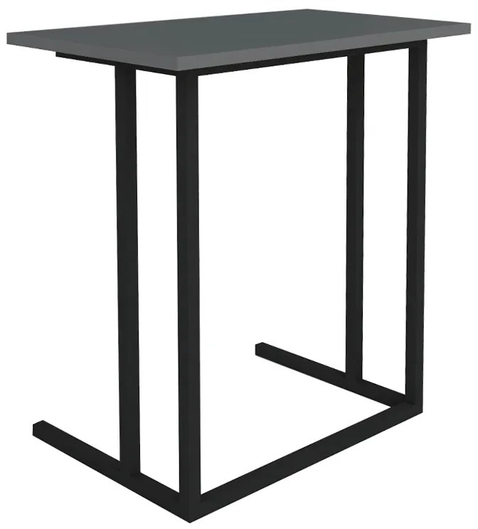 Τραπεζάκι βοηθητικό Jango Megapap μεταλλικό - μελαμίνης χρώμα μαύρο - ανθρακί 60x35,5x65,5εκ.