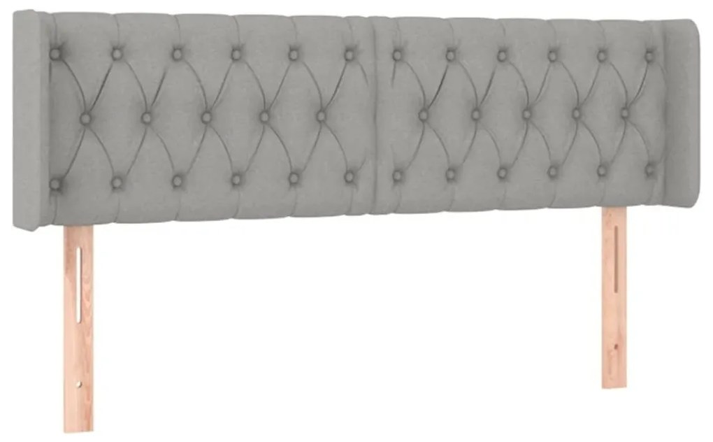 Κεφαλάρι Κρεβατιού LED Ανοιχτό Γκρι 163x16x78/88 εκ. Υφασμάτινο - Γκρι