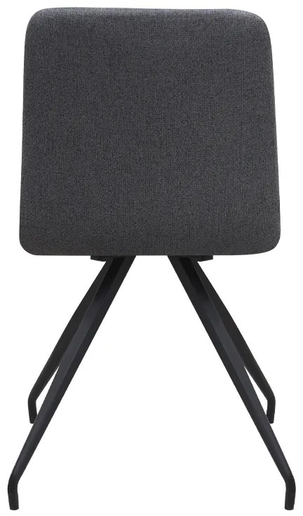 Καρέκλα τραπεζαρίας Bianca Megapap γκρι ύφασμα - μεταλλικό μαύρο πόδι 43x56x84εκ.