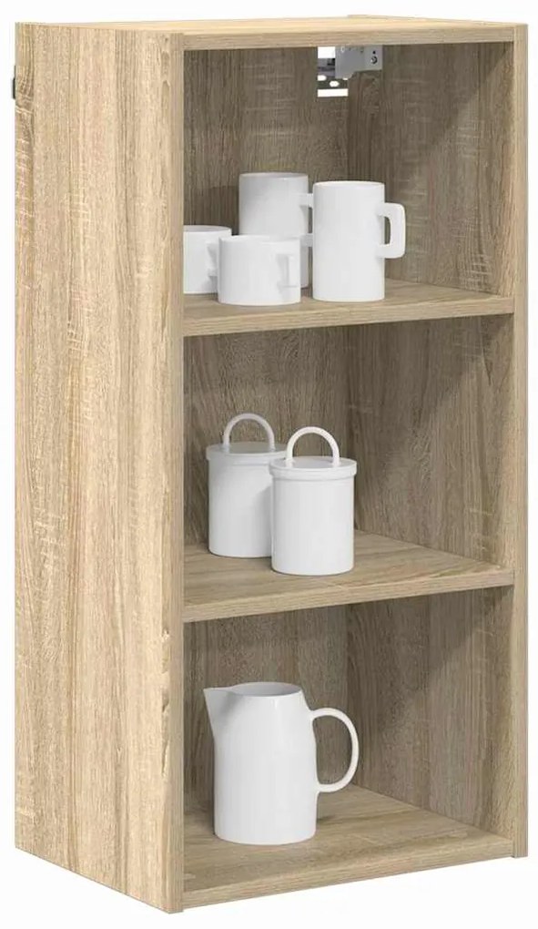 vidaXL Κρεμαστό ντουλάπι με αποθήκευση Δρύς Sonoma 40 x 29,5 x 80 εκ.