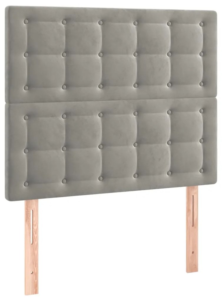 Κεφαλάρι Κρεβατιού LED Ανοιχτό Γκρι 100x5x118/128 εκ. Βελούδινο 3122900