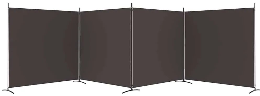 vidaXL Διαχωριστικό Δωματίου με 4 Πάνελ Καφέ 698x180 εκ. από Ύφασμα