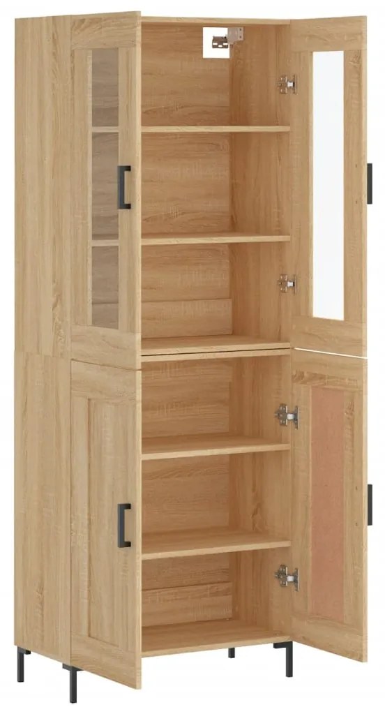 vidaXL Ντουλάπι Sonoma δρυς 69,5 x 34 x 180 εκ. από Επεξεργασμένο Ξύλο