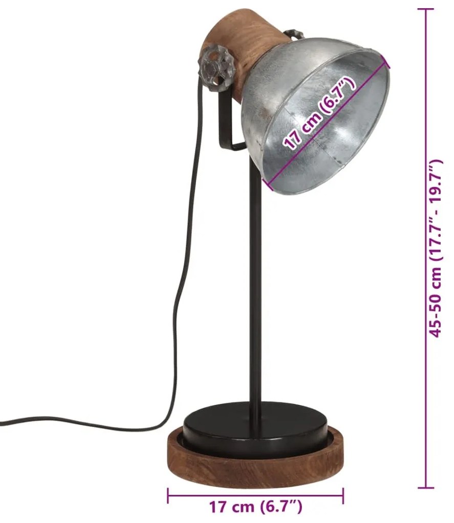 Φωτιστικό Γραφείου 25 W Vintage Ασημί 17x17x50 εκ. Ε27 - Ασήμι