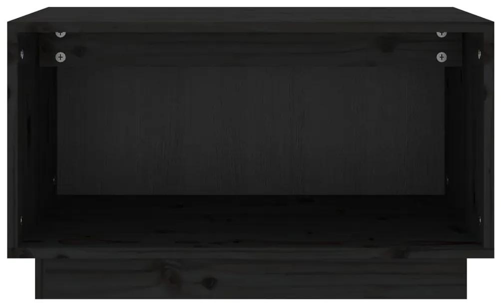 vidaXL Έπιπλο Τηλεόρασης Μαύρο 60 x 35 x 35 εκ. από Μασίφ Ξύλο Πεύκου